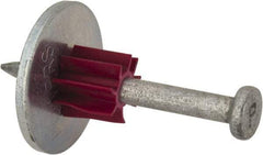 Powers Fasteners - 0.145" Shank Diam, 7/8" Washer Diam, Grade 1062 Steel Powder Actuated Drive Pin with Washer - 0.3" Head Diam, 1-1/2" Shank Length - USA Tool & Supply