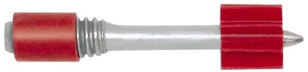 Powers Fasteners - 1/4-20 Thread, 0.145" Shank Diam, Grade 1062 Steel Powder Actuated Threaded Stud - 1/2" Shank Length, 3/4" Thread Length - USA Tool & Supply