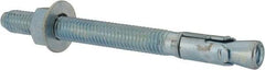 Powers Fasteners - 1/2" Diam, 1/2" Drill, 5-1/2" OAL, 2-1/2" Min Embedment Wedge Expansion Concrete Anchor - 1018 Steel, Zinc-Plated Finish, Hex Nut Head, Hex Drive, 3-3/4" Thread Length - USA Tool & Supply