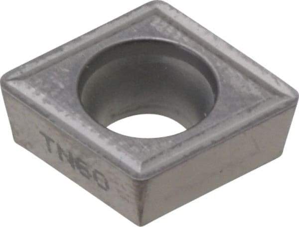 Kyocera - CPGT32.52 Grade TN60 Cermet Turning Insert - TiCN/NbC Finish, 80° Diamond, 3/8" Inscr Circle, 5/32" Thick, 1/32" Corner Radius - USA Tool & Supply