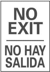 NMC - No Exit, Pressure Sensitive Vinyl Exit Sign - 14" Wide x 20" High, English/Spanish - USA Tool & Supply