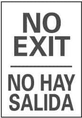 NMC - No Exit, Plastic Exit Sign - 14" Wide x 20" High, English/Spanish - USA Tool & Supply