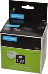 Dymo - 3-1/2" Long, White Die Cut Paper with Semi Perm. Adhesive Shipping Label - For DYMO LabelWriter Printers - USA Tool & Supply