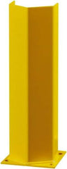 Hallowell - 24" High, Yellow Steel Post Protector - 7" Wide x 7" Long Mounting Plate, 16 Lb - USA Tool & Supply
