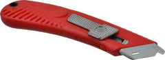 PHC - Springback Safety Cutter - 1-11/16" Steel Blade, Red ABS Handle, 1 Blade Included - USA Tool & Supply