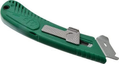 PHC - Springback Safety Cutter - 1-11/16" Steel Blade, Green ABS Handle, 1 Blade Included - USA Tool & Supply