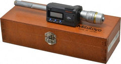 Mitutoyo - 0.5" to 0.65", IP65, TiN Finish, Electronic Inside Micrometer - 0.00005" Resolution, 0.0001" Accuracy - USA Tool & Supply