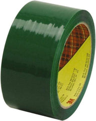 3M - 2" x 55 Yd Green Rubber Adhesive Sealing Tape - Polypropylene Film Backing, 2.5 mil Thick, 60 Lb Tensile Strength, Series 373 - USA Tool & Supply