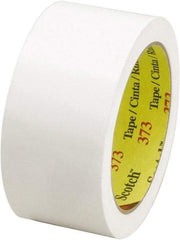 3M - 2" x 55 Yd White Rubber Adhesive Sealing Tape - Polypropylene Film Backing, 2.5 mil Thick, 60 Lb Tensile Strength, Series 373 - USA Tool & Supply