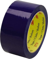 3M - 2" x 55 Yd Blue Rubber Adhesive Sealing Tape - Polypropylene Film Backing, 2.5 mil Thick, 60 Lb Tensile Strength, Series 373 - USA Tool & Supply