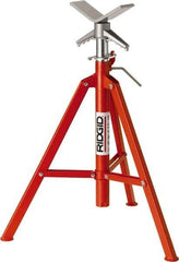 Ridgid - 1" to 12" Pipe Capacity, Portable Folding V-Head Stand - 28" to 52" High, 2,500 Lb Capacity - USA Tool & Supply