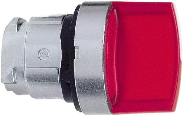 Schneider Electric - 22mm Mount Hole, 3 Position, Handle Operated, Selector Switch - Red, Momentary (MO), Illuminated, Shock, Vibration and Water Resistant - USA Tool & Supply