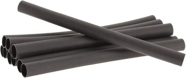 3M - 6" Long, 3:1, Polyolefin Heat Shrink Electrical Tubing - Black - USA Tool & Supply