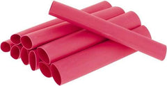 3M - 6" Long, 3:1, Polyolefin Heat Shrink Electrical Tubing - Red - USA Tool & Supply