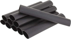 3M - 6" Long, 3:1, Polyolefin Heat Shrink Electrical Tubing - Black - USA Tool & Supply