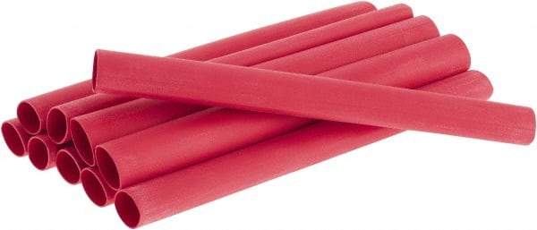 3M - 6" Long, 3:1, Polyolefin Heat Shrink Electrical Tubing - Red - USA Tool & Supply