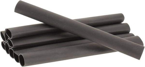 3M - 6" Long, 3:1, Polyolefin Heat Shrink Electrical Tubing - Black - USA Tool & Supply