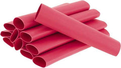 3M - 6" Long, 3:1, Polyolefin Heat Shrink Electrical Tubing - Red - USA Tool & Supply