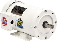 US Motors - 3 hp, TEFC Enclosure, No Thermal Protection, 3,490 RPM, 208-230/460 Volt, 60 Hz, Three Phase Premium Efficient Motor - Size 145 Frame, C-Face with Base Mount, 1 Speed, Double Sealed Ball Bearings, 8.1-7.2/3.6 Full Load Amps, F Class Insulation - USA Tool & Supply