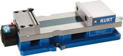 Kurt - 6" Jaw Width, 9" Jaw Opening Capacity, Horizontal Stationary Machine Vise - Hydraulic Operation, 1 Station, 20.568" Long x 4.86" High x 1-47/64" Deep, 1.735" Jaw Height, 12,600 Lb Max Clamp Force, Ductile Iron - USA Tool & Supply