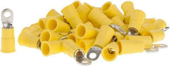 3M - 12-10 AWG Partially Insulated Crimp Connection Circular Ring Terminal - #6 Stud, 1.03" OAL x 0.38" Wide, Copper Contact - USA Tool & Supply