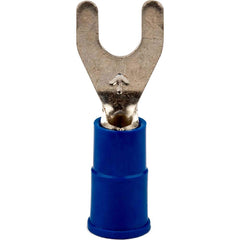 3M - #8 Stud, 16 to 14 AWG Compatible, Partially Insulated, Crimp Connection, Standard Fork Terminal - USA Tool & Supply
