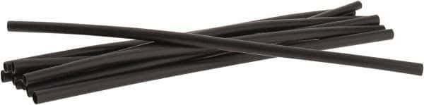 3M - 6" Long, 2:1, Polyolefin Heat Shrink Electrical Tubing - Black - USA Tool & Supply