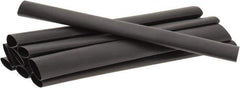 3M - 6" Long, 2:1, Polyolefin Heat Shrink Electrical Tubing - Black - USA Tool & Supply