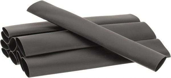 3M - 6" Long, 2:1, Polyolefin Heat Shrink Electrical Tubing - Black - USA Tool & Supply