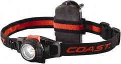 Coast Cutlery - White LED Bulb, 285 Lumens, Hands-free Flashlight - Black Plastic Body, 3 AAA Alkaline Batteries Included - USA Tool & Supply