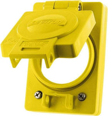 Leviton - 1 Gang, (0) Knockouts, PVC Rectangle Floor Box - USA Tool & Supply