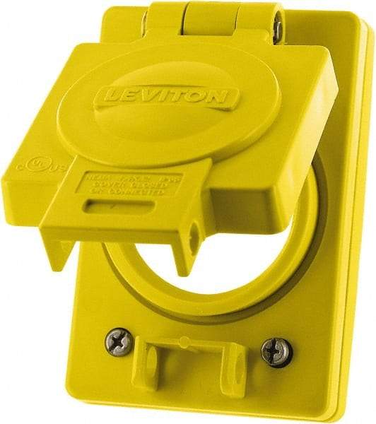 Leviton - 1 Gang, (0) Knockouts, PVC Rectangle Floor Box - USA Tool & Supply