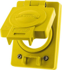 Leviton - 1 Gang, (0) Knockouts, PVC Rectangle Floor Box - USA Tool & Supply
