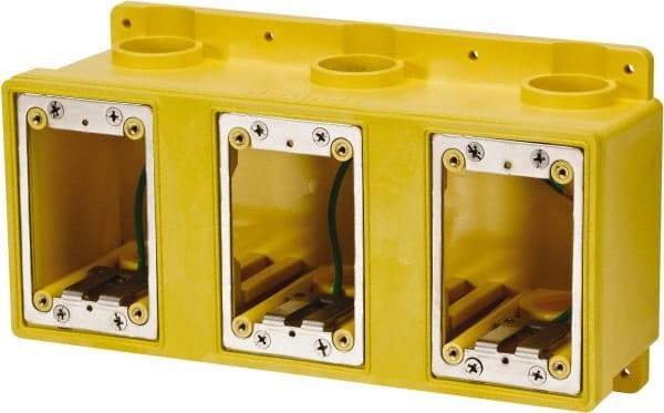 Leviton - 3 Gang, (6) 1" Knockouts, PVC Rectangle Outlet Box - 276.2mm Overall Height x 3-1/2" Overall Depth - USA Tool & Supply