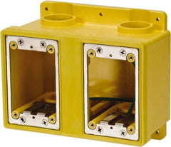 Leviton - 2 Gang, (4) 1" Knockouts, PVC Rectangle Outlet Box - 177.8mm Overall Height x 7" Overall Width x 3-1/2" Overall Depth - USA Tool & Supply