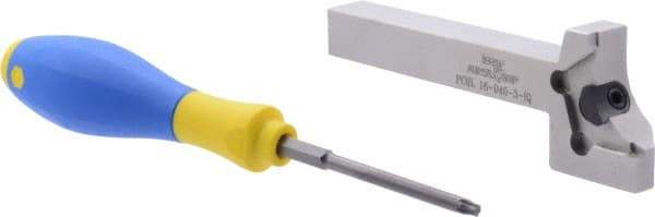 Iscar - External Thread, 0.7874" Max Depth of Cut, 3mm Min Groove Width, 135mm OAL, Left Hand Indexable Grooving Cutoff Toolholder - 16mm Shank Height x 16mm Shank Width, PENTA D Insert Style, PCH Toolholder Style, Series PentaCut - USA Tool & Supply