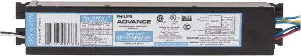 Philips Advance - 3 Lamp, 120-277 Volt, 0.51 to 0.71 Amp, 0 to 39 Watt, Programmed Start, Electronic, Nondimmable Fluorescent Ballast - 0.71, 0.88, 0.89 Ballast Factor, T8 Lamp - USA Tool & Supply