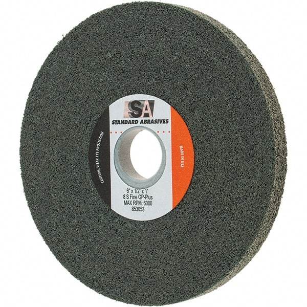 Standard Abrasives - 6" Diam, 1/2" Face Width, 1" Center Hole, Fine Grade, Silicon Carbide Deburring Wheel - Convolute, Density 8 Grade - USA Tool & Supply
