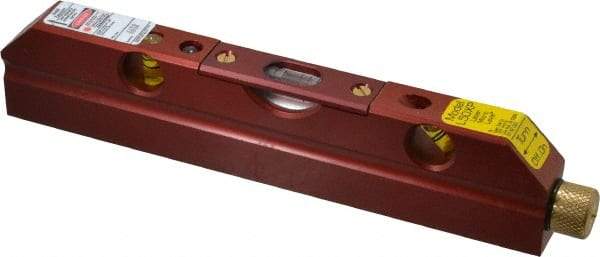 Laser Tools Co. - 1 Beam 500' Max Range Torpedo Laser Micro Level - Red Beam, 1/8" at 100' Accuracy, 165.1mm Long x 16mm Wide x 33.66mm High, Battery Included - USA Tool & Supply