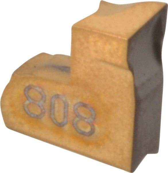 Iscar - TAGR C IC808 Grade, 0.118" Cutting Width, Carbide Cutoff Insert - 15° Right Hand Lead Angle, 0.0079" Cnr Rad, TiAlN Coated, Single End - USA Tool & Supply