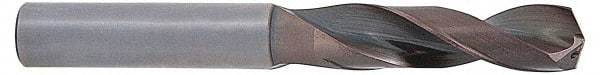 Accupro - 12.5mm 140° Solid Carbide Screw Machine Drill Bit - AlTiN Finish, Right Hand Cut, 46.9mm Flute Length, 102mm OAL, Through Coolant - USA Tool & Supply