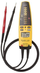 Fluke - 10.2 VAC/VDC to 600 VAC/VDC, Voltage Tester - LCD and LED Display, +/-2% Basic DC Accuracy, AAA Power Supply - USA Tool & Supply