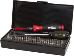 Wiha - 53 Piece, 1/4" Drive Screwdriver Wiha TorqueVario - S Bit Set - #0, 1, 2 & 3 Phillips, 1.5 to 8mm Hex, T6 to T25 Torx, #0, #1, #2 & #3 Pozidriv, #1, #2 & #3 Square Recess, 4.5, 5.5, 6.5 & 8mm Slotted, #1, #2, #3 & #4 Tri-Wing - USA Tool & Supply