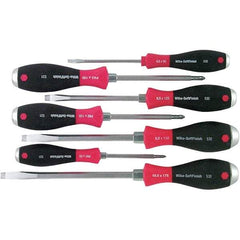 Wiha - 7 Piece Slotted & Phillips Screwdriver Set - Bit Sizes: Philips #1, #2 & #3, Comes in Box - USA Tool & Supply