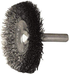 Weiler - 2" OD, 1/4" Shank Diam, Steel Wheel Brush - 1/2" Trim Length, 0.008" Filament Diam, 20,000 RPM - USA Tool & Supply