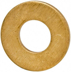 Value Collection - 1/4" Screw, Brass Standard Flat Washer - 0.26" ID x 0.562" OD, 0.04" Thick, Plain Finish - USA Tool & Supply