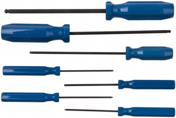 Eklind - 7 Piece, 1.3 to 5mm Ball End Hex Driver Set - USA Tool & Supply