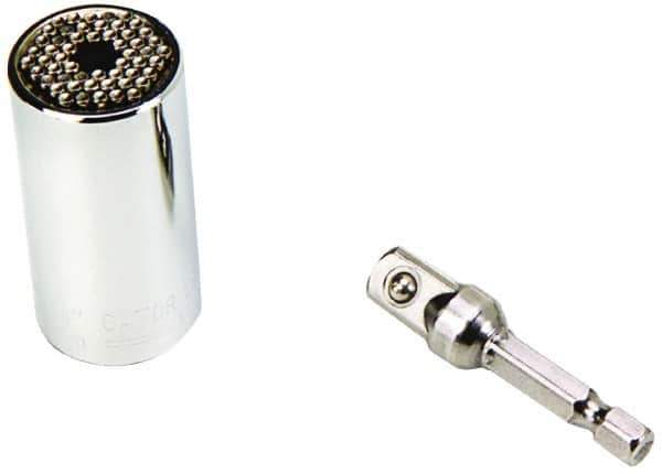 Gator Grip - 3/8" Drive, 1/4" Socket, Self Adusting Socket - 6 Points, 2" OAL - USA Tool & Supply