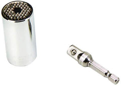 Gator Grip - 3/8" Drive, 1/4" Socket, Self Adusting Socket - 6 Points, 2" OAL - USA Tool & Supply