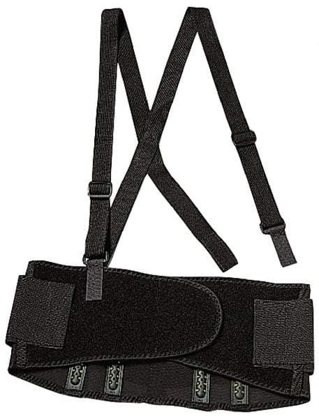 Ergodyne - Size 2XL, Spandex Belt with Adjustable Shoulder Straps - 42 to 46" Waist, Detachable Strap, Black - USA Tool & Supply